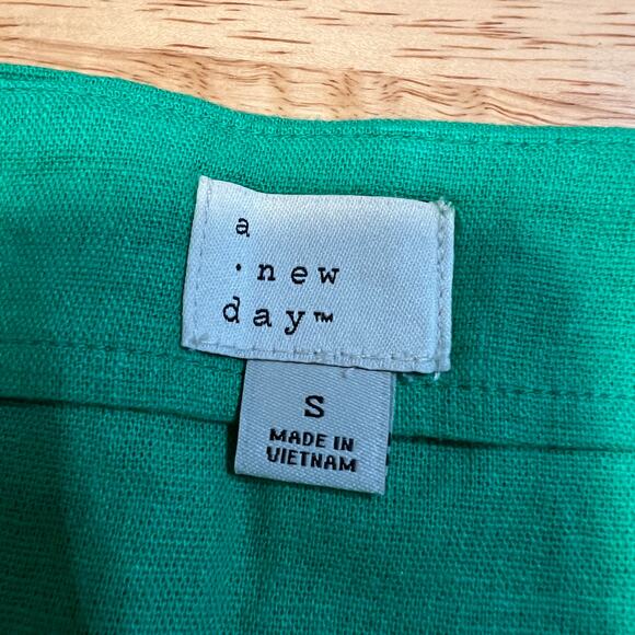 A New Day Women's Green Linen Side Zip Mini Skirt - Size Small - NWT - Picture 2 of 7